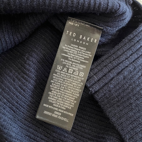 NWT - Ted Baker Women’s Wool Cashmere Blended Sweater - Ted Size 4/US L - Picture 10 of 11